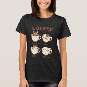 T-shirt Drôle Café Chat Latte Americano Mocha