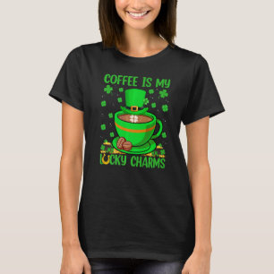 T-shirt Drôle Café Est Mon Lucky Charms Café St Patrick'