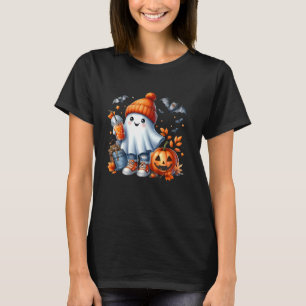 T-shirt Drôle café Fantôme Jack-o'-lantern saison Éffrayan
