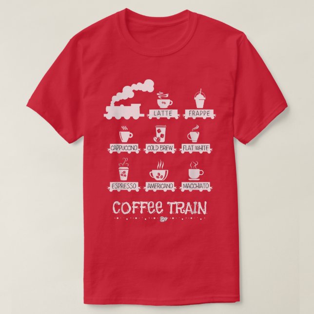 T-shirt Drôle café Latte Frappe Cappuccino Espresso Coff (Design devant)