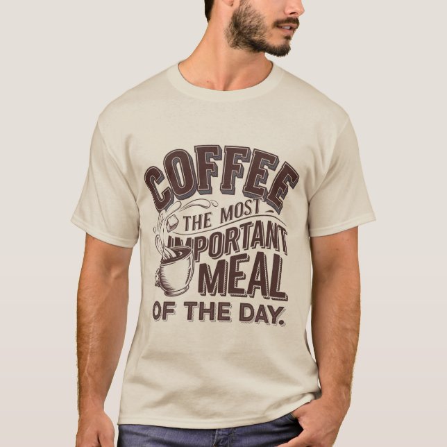 T-shirt Drôle café repas mot art (Devant)
