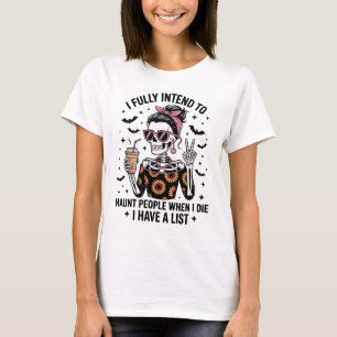 T-shirt Drôle café Sarcastique Squelette Halloween Humour