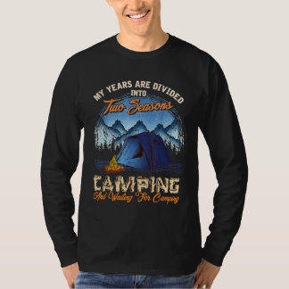 T-shirt Drôle Camping Camper En Plein Air Humours Citation