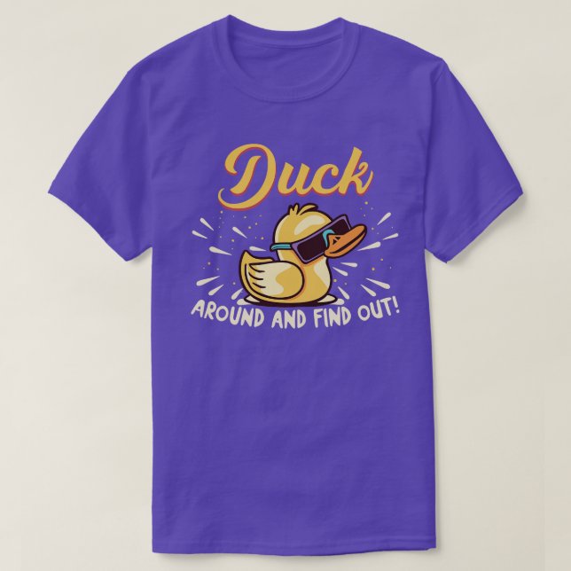 T-shirt Drôle Canard Autour Et Découvrez Rubber Ducky Avec (Design devant)