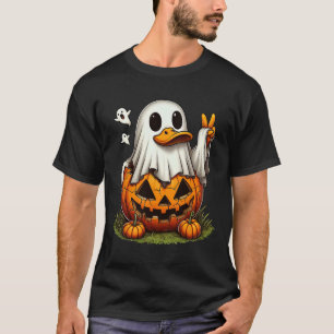 T-shirt Drôle Canard Boo Halloween Fantôme Femme Hommes En