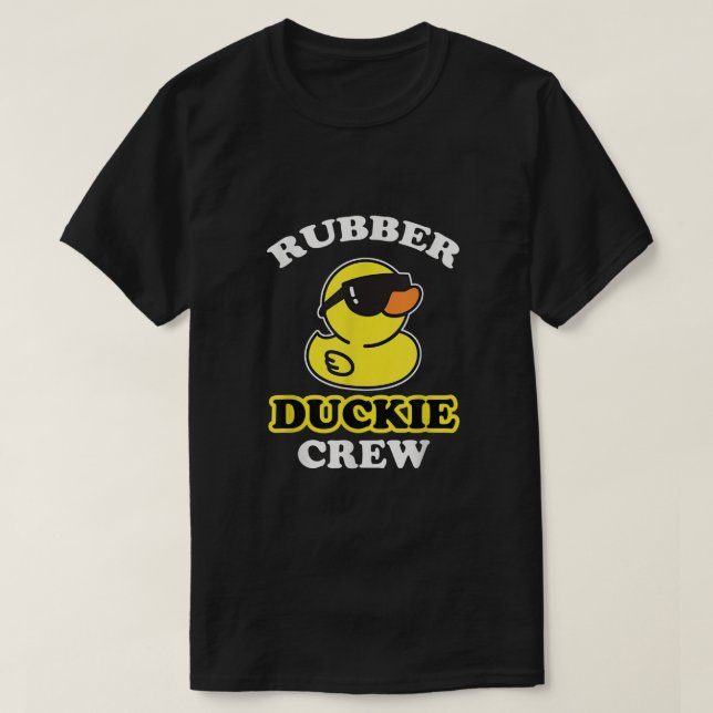 T-shirt Drôle Canard en caoutchouc Jaune Duckie Crew Bain  (Design devant)