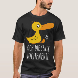 T-shirt drôle canard veut week-end cool noir labs