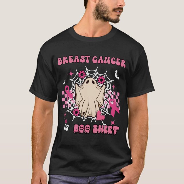 T-shirt Drôle cancer du sein est la feuille de seins fantô (Devant)