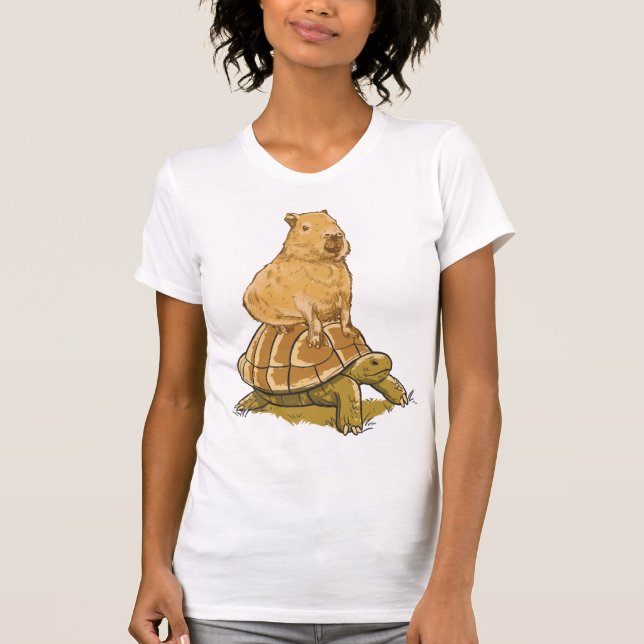 T-shirt Drôle Capybara Animal Turtle Cute Capybara (Devant)