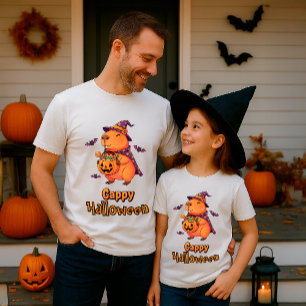 T-shirt Drôle Capybara "Cappy Halloween" Dessin