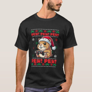 T-shirt Drôle Capybara Gamer Pew Jeu Vidéo Pew Noël laid