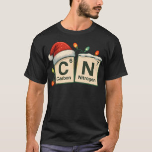 T-shirt Drôle Carbone Azote 6 7 Noël Science Chimie