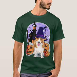 T-shirt Drôle Cardigan Welsh Dog Halloween sorcier Citroui