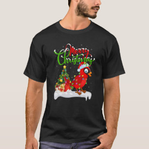 T-shirt Drôle Cardinal Oiseau Amant Noël Éclairage Cardina