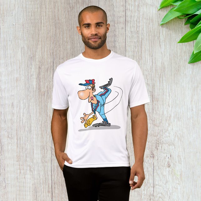 T-shirt Drôle Caricature de baseball lanceur d'une balle r (Créateur téléchargé)