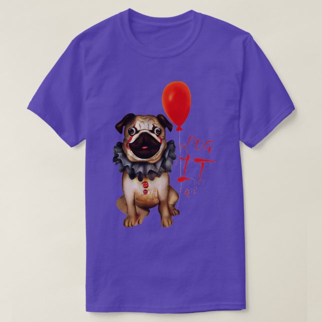 T-shirt Drôle Carlin Chien Horreur Carlin Clown Carlin It  (Design devant)