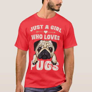 T-shirt Drôle Carlin Dons de chien pour les filles Juste u