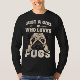 T-shirt Drôle Carlin Dons de chien pour les filles Juste u