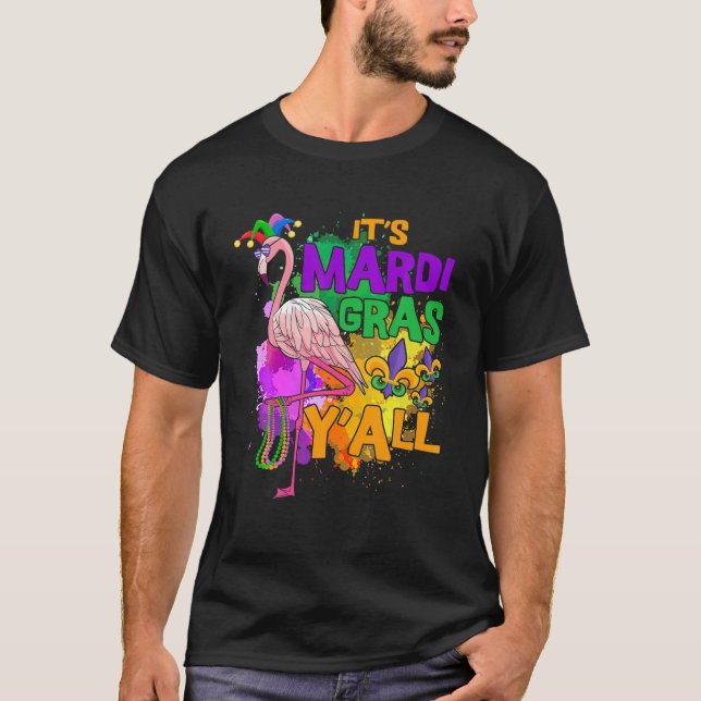 T-shirt Drôle Carnaval Idée cadeau Flamant rose Mardi Gras (Devant)