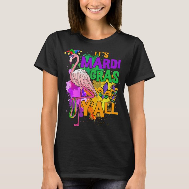 T-shirt Drôle Carnaval Idée cadeau Flamant rose Mardi Gras (Devant)