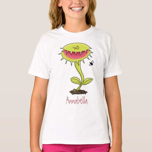 T-shirt Drôle carnivore Vénus piège à mouches plante dessi (Devant)