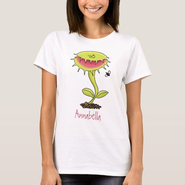 T-shirt Drôle carnivore Vénus piège à mouches plante dessi (Devant)