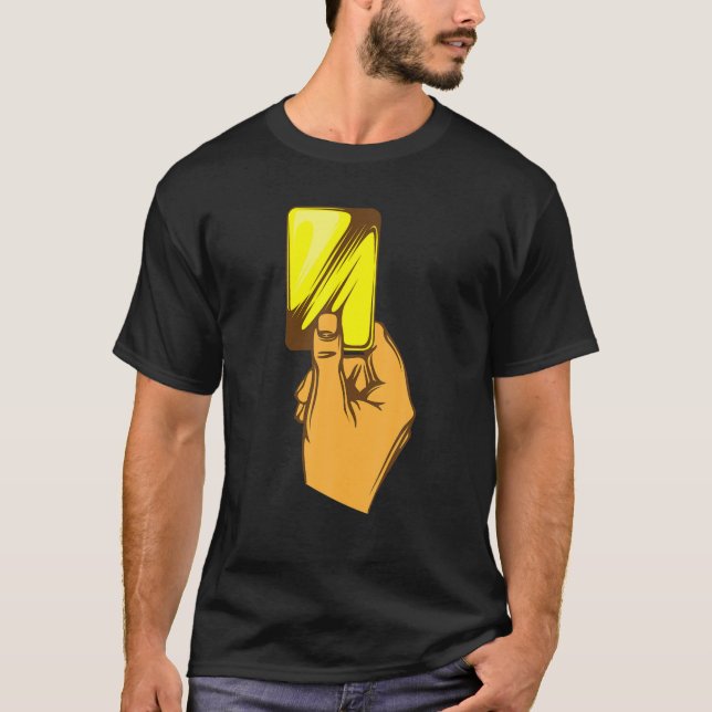 T-shirt Drôle Carte Jaune Référence Main Cadeau | Footbal  (Devant)