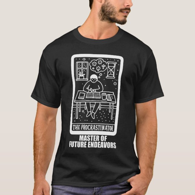 T-shirt Drôle Carte Tarot Le Procrastinateur (Devant)