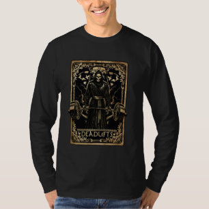 T-shirt Drôle Cartes Tarot Deadlift Skeleton Gym Workit Fi