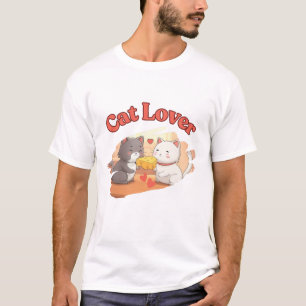 T-shirt Drôle Cartoon Amoureux des chats Humour tendance