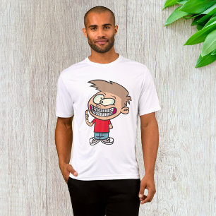 T-shirt Drôle Cartoon Boy avec Braces Smile
