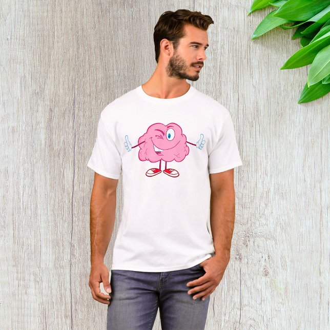 T-shirt Drôle Cartoon Cerveau en train de Winking (Créateur téléchargé)