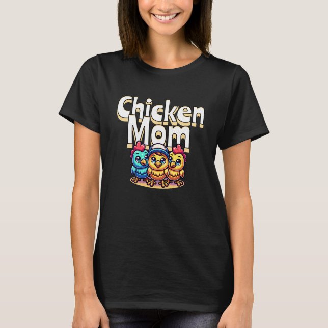 T-shirt Drôle Cartoon Chicks | Chicken Mom Personnalisé (Devant)