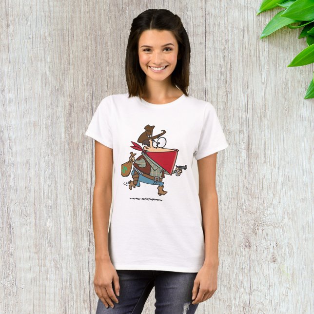 T-shirt Drôle Cartoon Cowboy Bandit Robber (Créateur téléchargé)