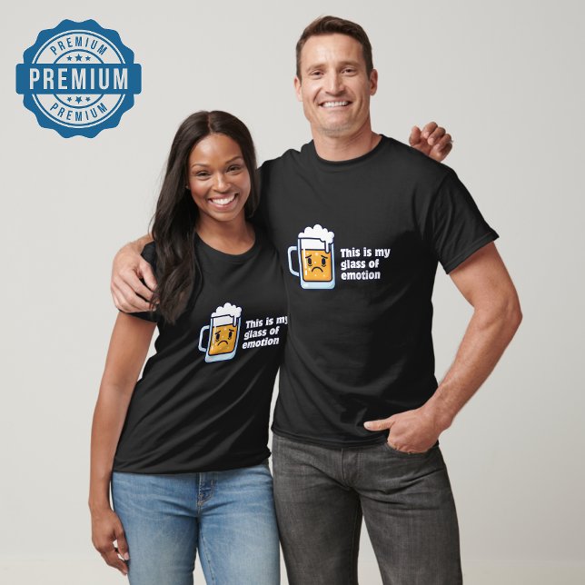 T-shirt Drôle Cartoon de Mug de bière — Verre d'émotion (Créateur téléchargé)