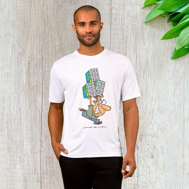 T-shirt Drôle Cartoon Homme Panique Acheter Papier Toilett (Créateur téléchargé)