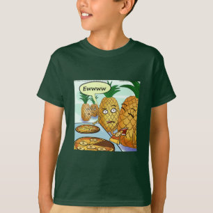 T-shirt Drôle Cartoon Pizza Ananas