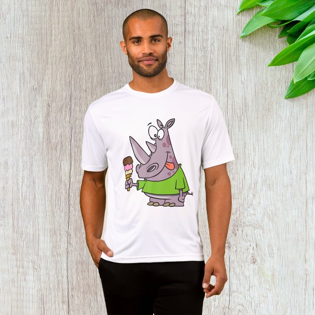 T-shirt Drôle Cartoon Rhino Manger de la crème glacée mign (Créateur téléchargé)