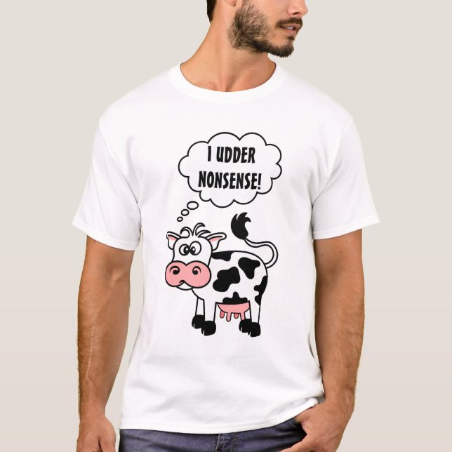 T-shirt Drôle Cartoon Vache Voix Bubble (Devant)