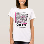 T-shirt Drôle Cat Cote Comic Style de livre illustration (Devant)
