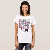 T-shirt Drôle Cat Cote Comic Style de livre illustration (Devant entier)