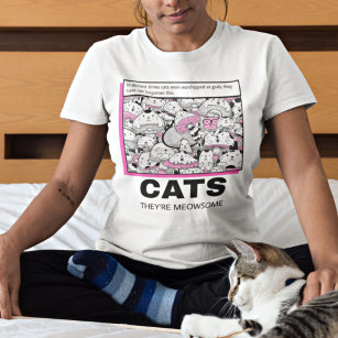 T-shirt Drôle Cat Cote Comic Style de livre illustration