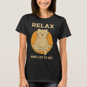 T-shirt Drôle Cat Graphic Yoga Zen méditation
