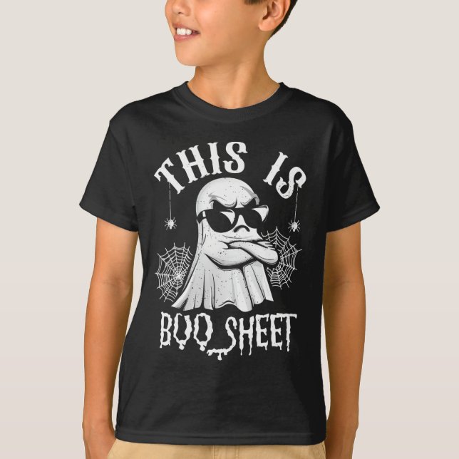 T-shirt Drôle Ceci Est Boo Sheet Ghost Lazy Halloween Men  (Devant)