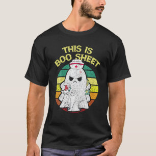 T-shirt Drôle Ceci Est Boo Sheet RN LPN ICU ER Nurse Hallo