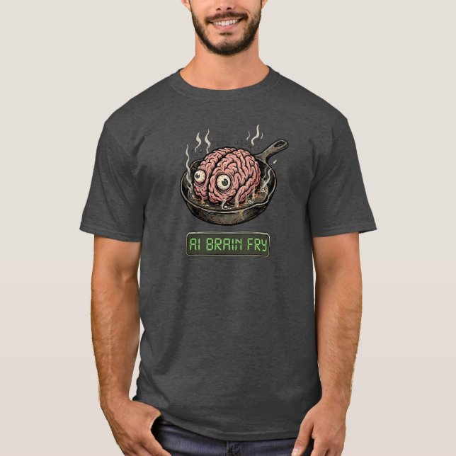T-shirt drôle cerveau IA frit pour programmeur inf (Devant)