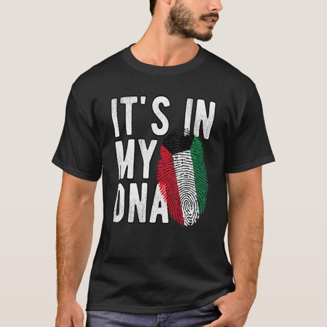 T-shirt Drôle, c'est dans mon ADN Empreinte du drapeau du  (Devant)