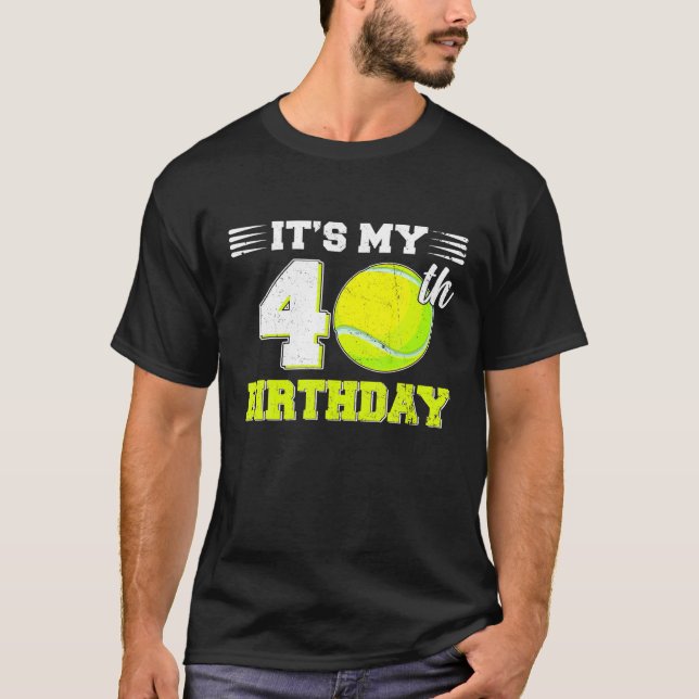 T-shirt Drôle C'est mon 40e Anniversaire Tennis Lover 40 a (Devant)