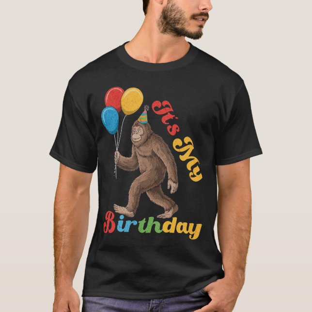 T-shirt Drôle C'est mon anniversaire Bigfoot Sasquatch Par (Devant)