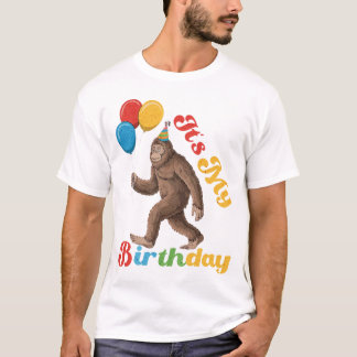 T-shirt Drôle C'est mon anniversaire Bigfoot Sasquatch Par